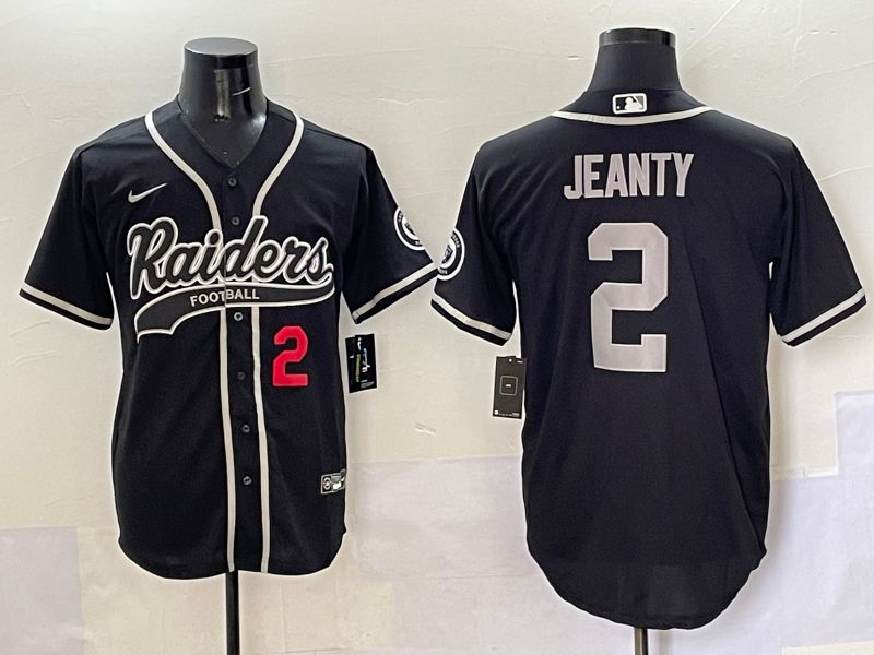 Men 2025 Oakland Raiders #2 Jeanty Black Joint Name Nike Limited NFL Jersey style 5